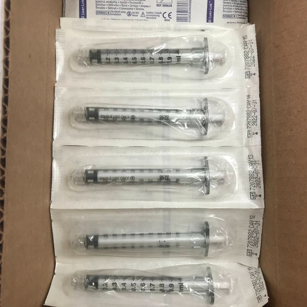 BD 309628 1mL Syringe LuerLok Tip (100/Box) (X) GB TECH USA