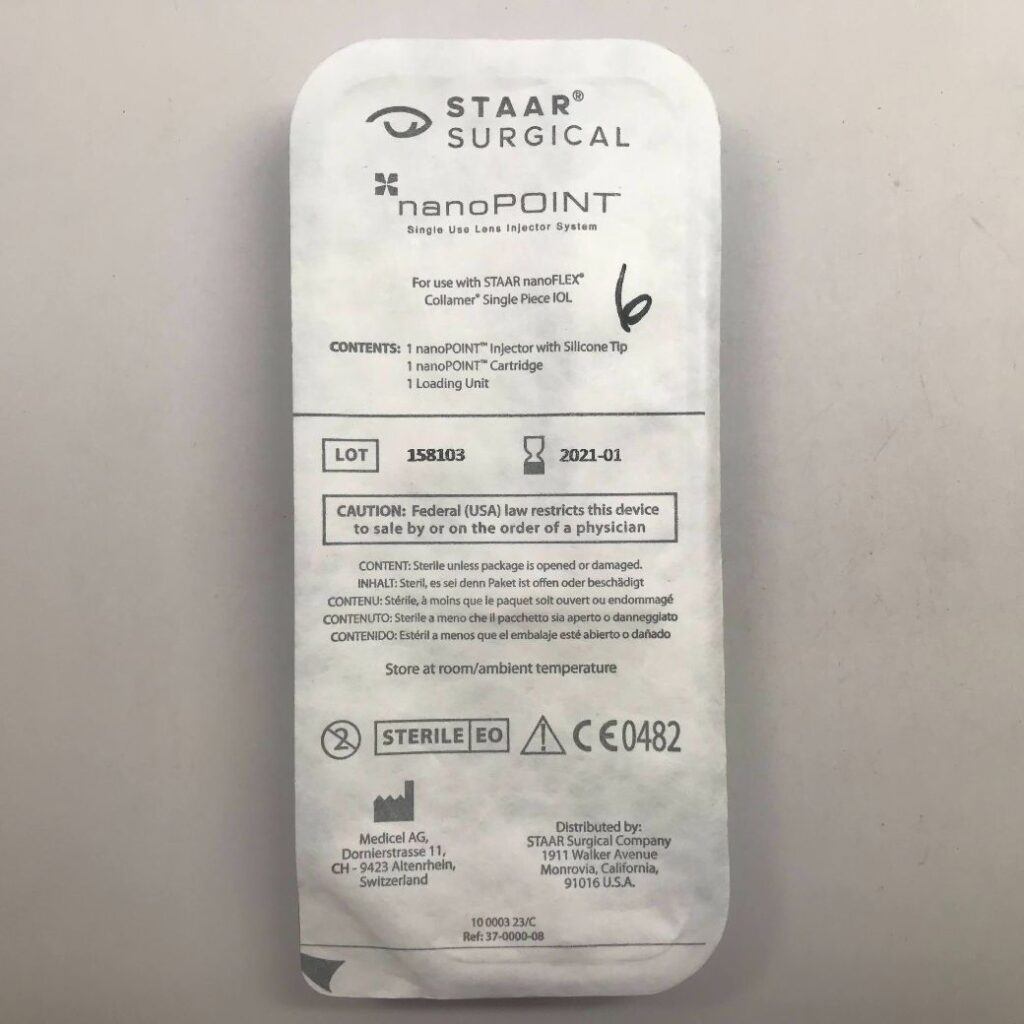 STAAR SURGICAL 37000008 NanoPoint SingleUse Lens Injector System (X
