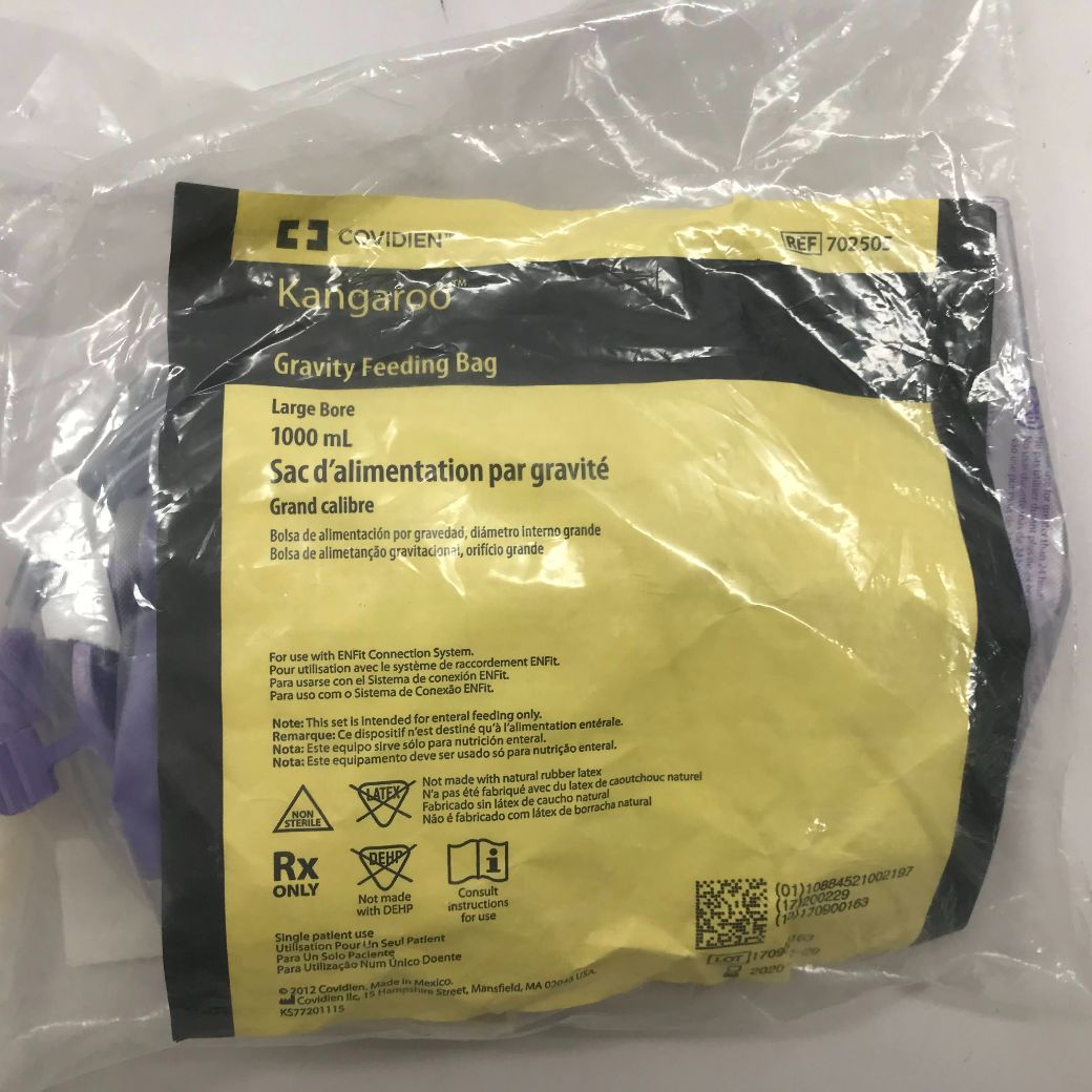 COVIDIEN 702505 Kangaroo Gravity Feeding Bag, Large Bore, 1000mL (X
