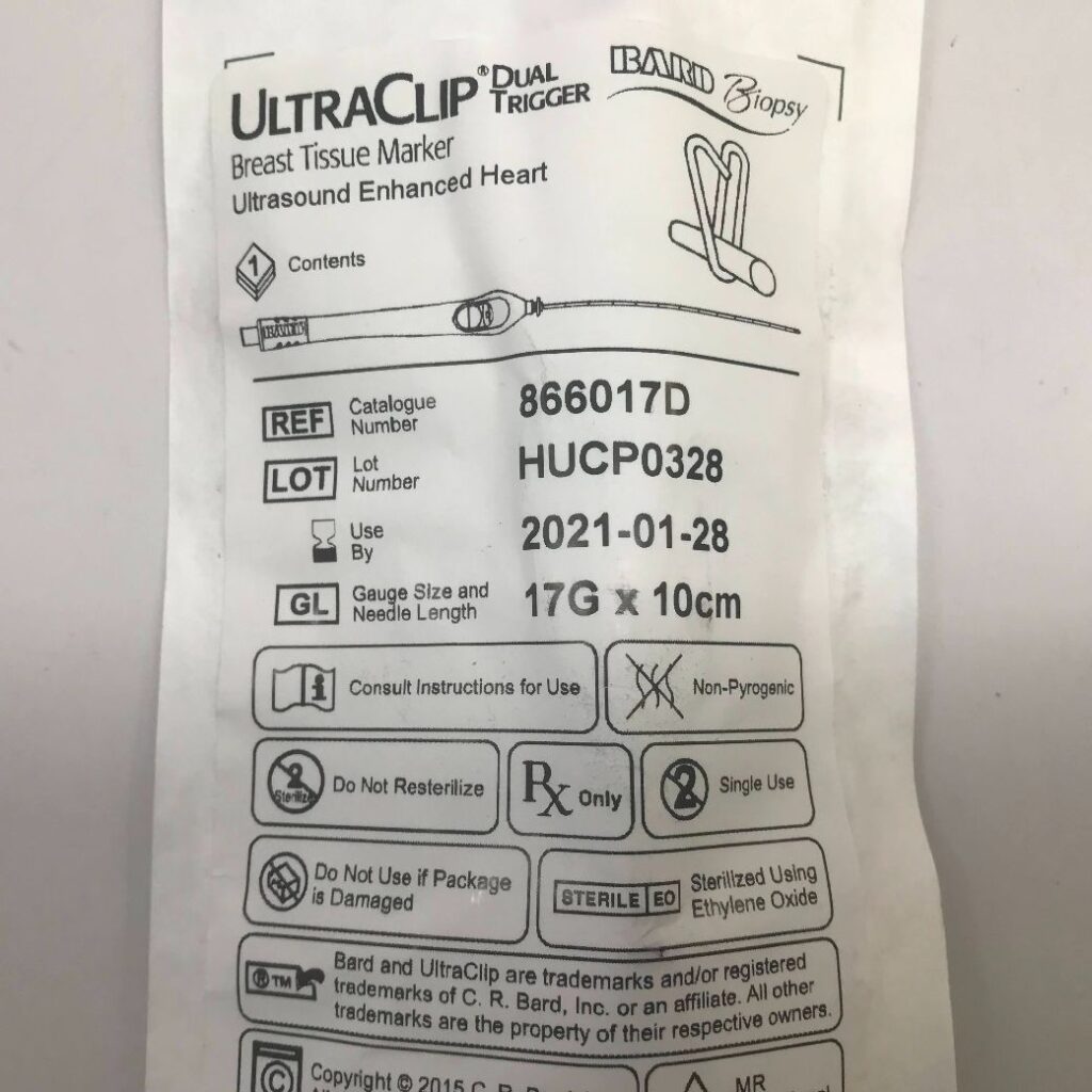 BARD 866017D UltraClip Dual Trigger Breast Tissue Marker Ultrasound
