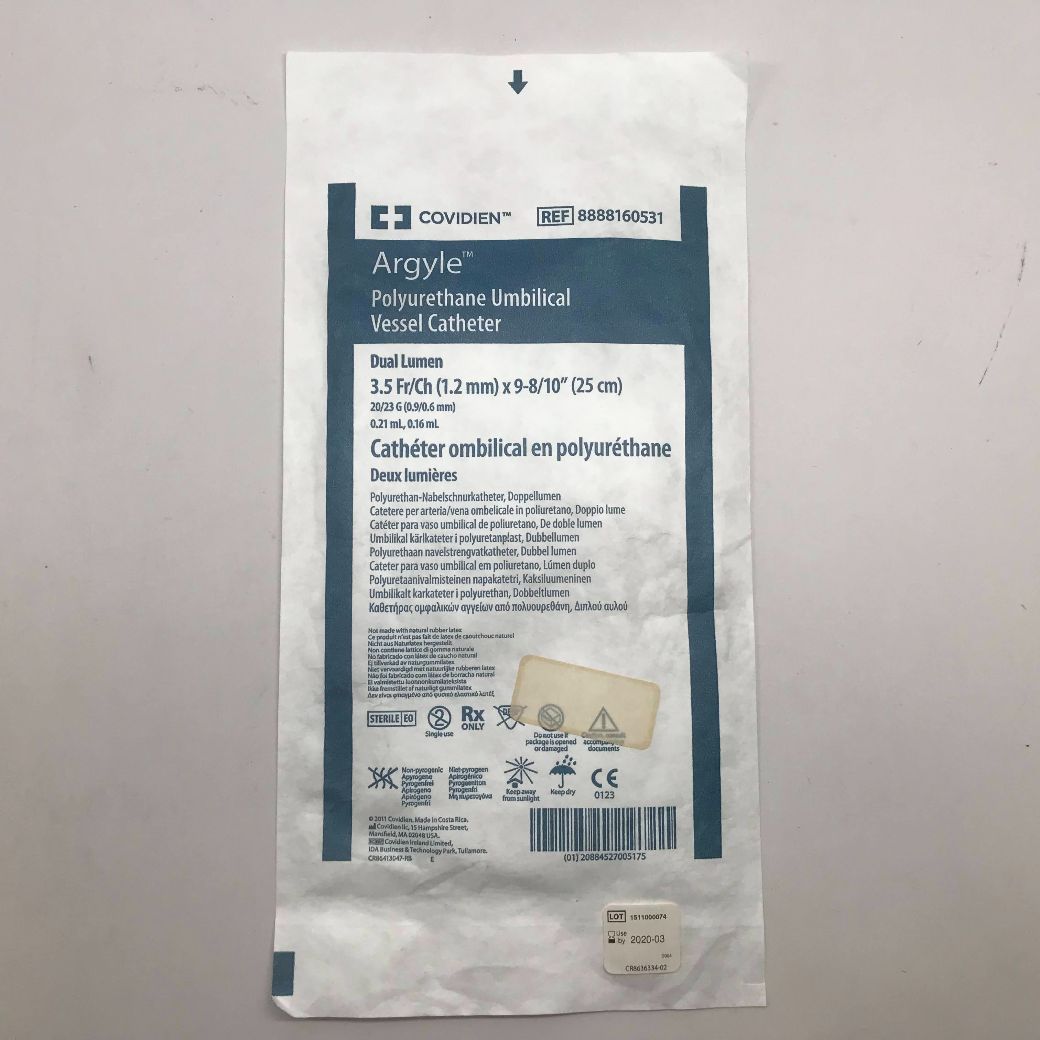COVIDIEN 8888160531 Argyle Polyurethane Umbilical Vessel Catheter, Dual