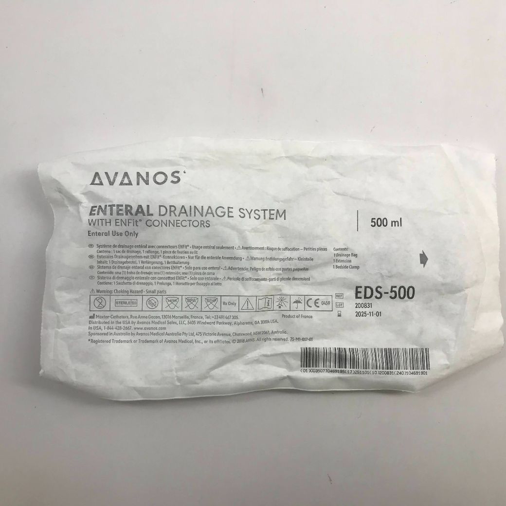 AVANOS EDS500 Enteral Drainage System With EnFit Connectors, 500mL
