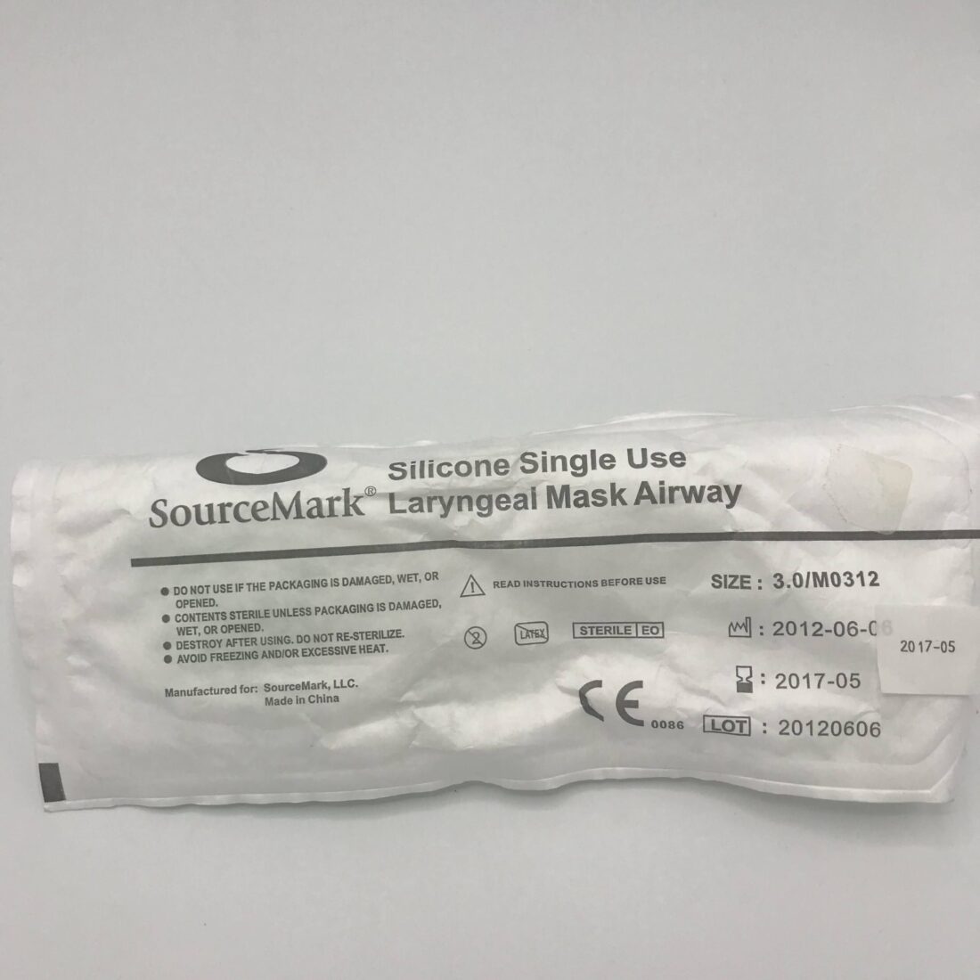 SOURCEMARK M0312 Silicone Single Use Laryngeal Mask Airway, Size 3.0 (X) GB TECH USA