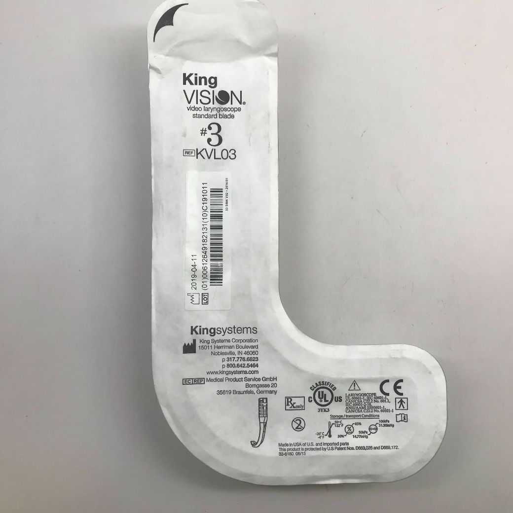 KING SYSTEMS KVL03 King Vision Video Laryngoscope Standard Blade 3