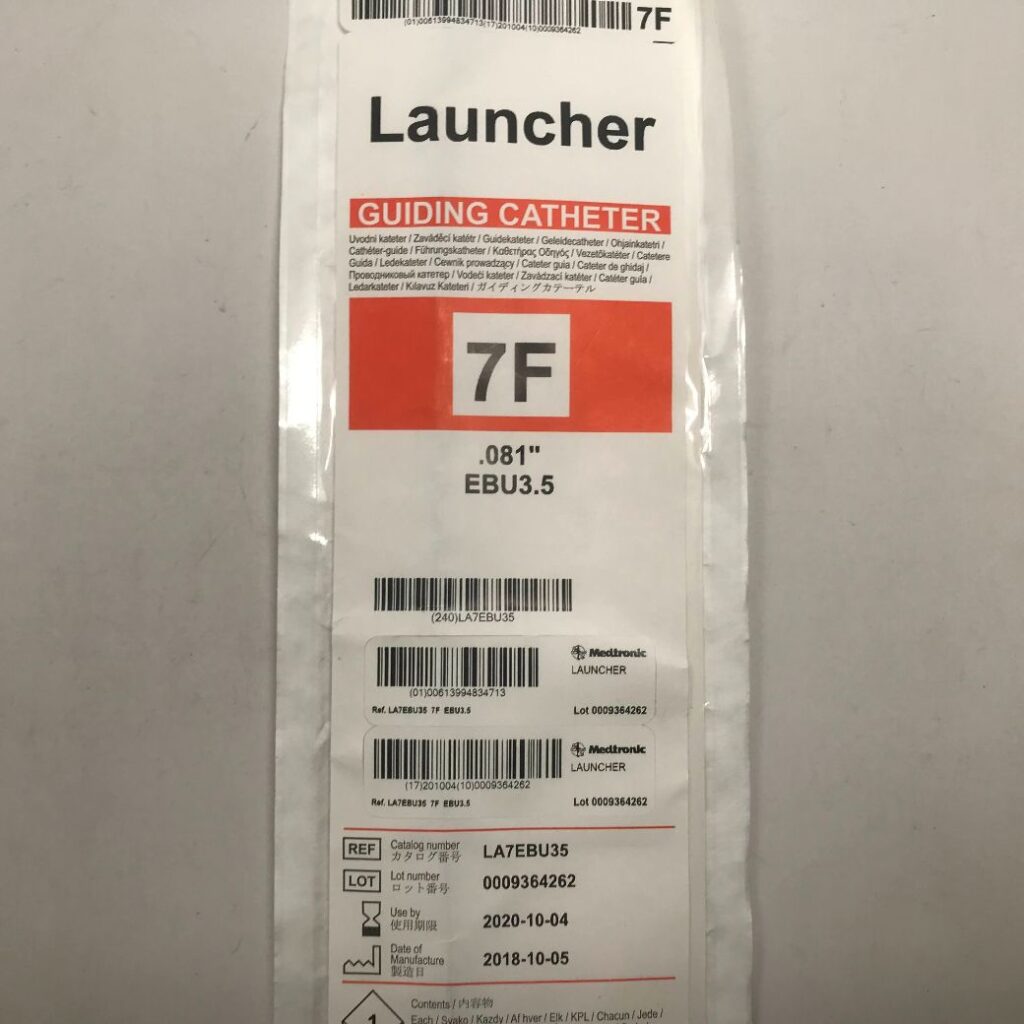 MEDTRONIC LA7EBU35 Launcher Guiding Catheter, 7F, .081″, EBU3.5, 100cm ...