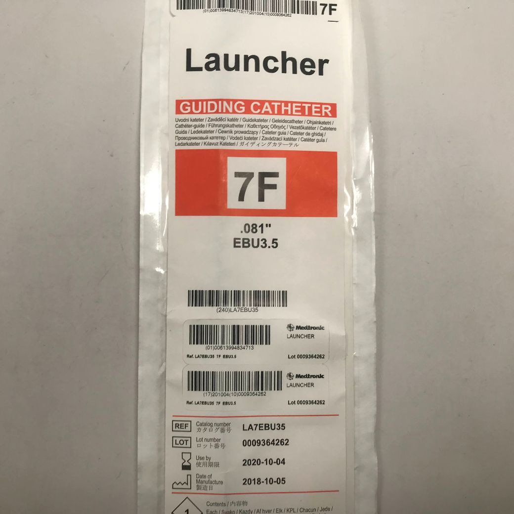 MEDTRONIC LA7EBU35 Launcher Guiding Catheter, 7F, .081″, EBU3.5, 100cm