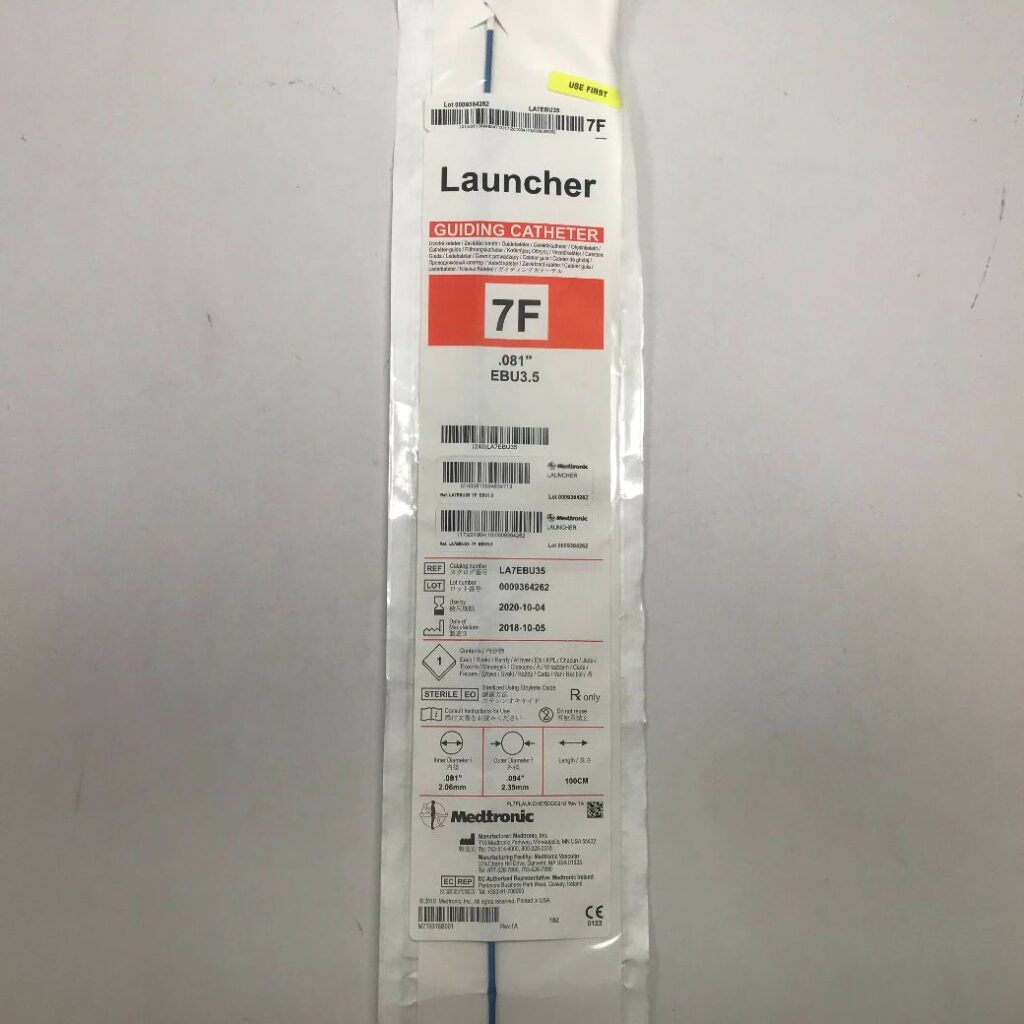 MEDTRONIC LA7EBU35 Launcher Guiding Catheter, 7F, .081″, EBU3.5, 100cm