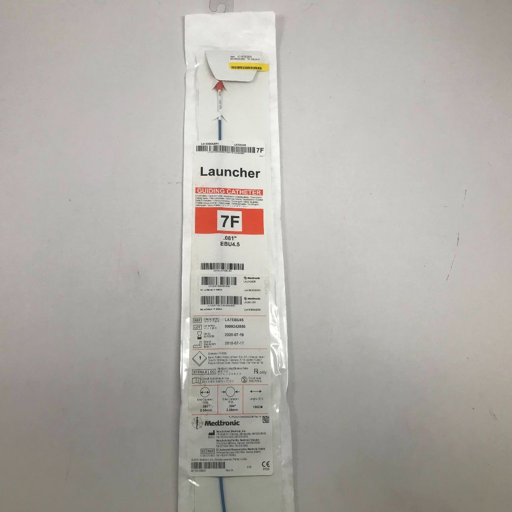 MEDTRONIC LA7EBU45 Launcher Guiding Catheter, 7F, .081″, EBU4.5, 100cm