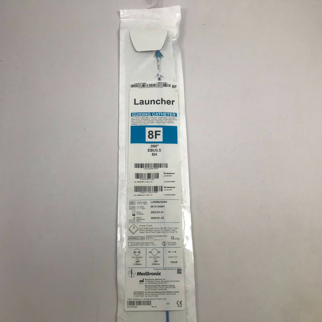 MEDTRONIC LA8EBU35SH Launcher Guiding Catheter, 8F, .090″, EBU3.5 SH