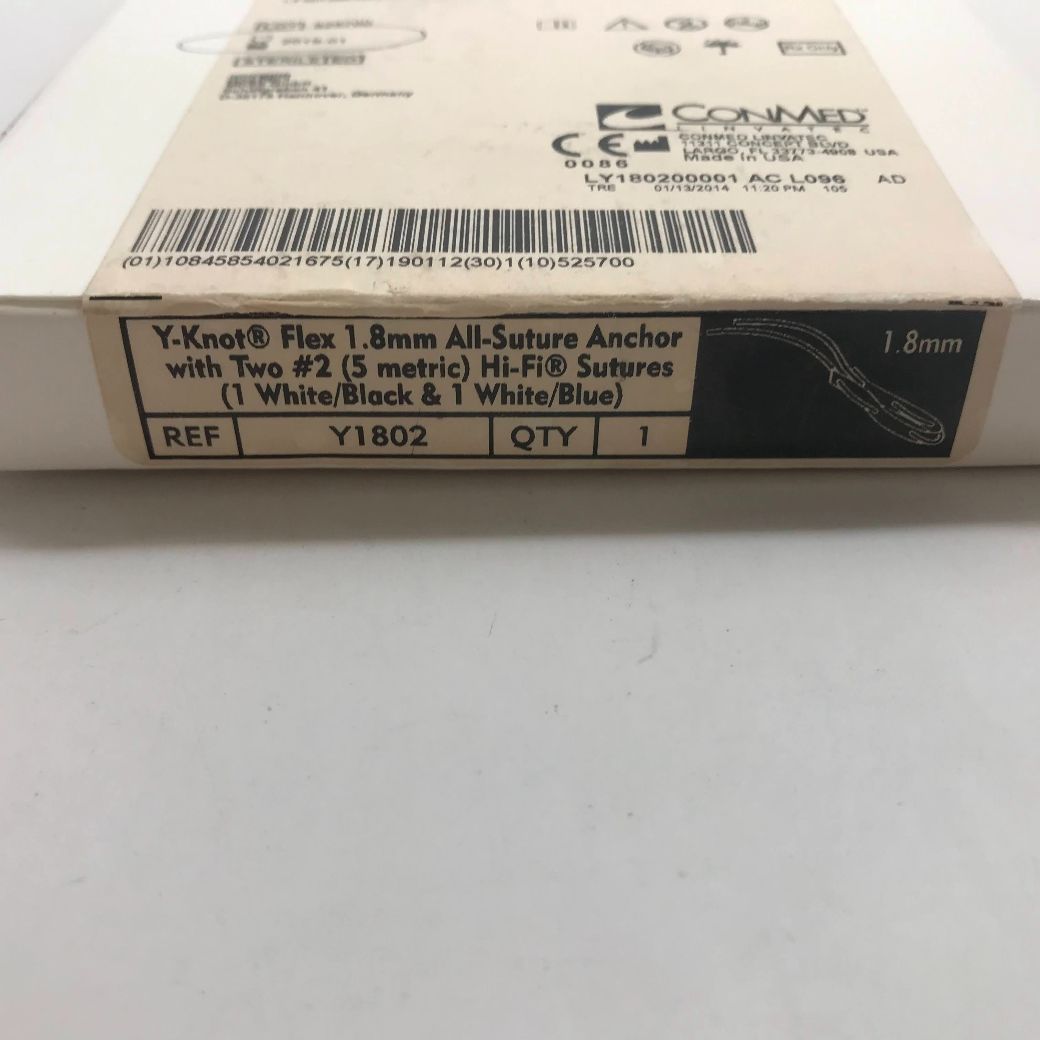 CONMED Y1802 YKnot Flex, 1.8mm AllSuture Anchor With Two 2 HiFi
