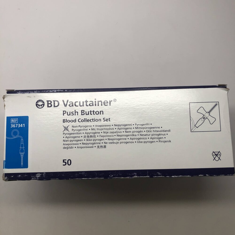 BD 367341 Vacutainer Push Button Blood Collection Set, NonPyrogenic
