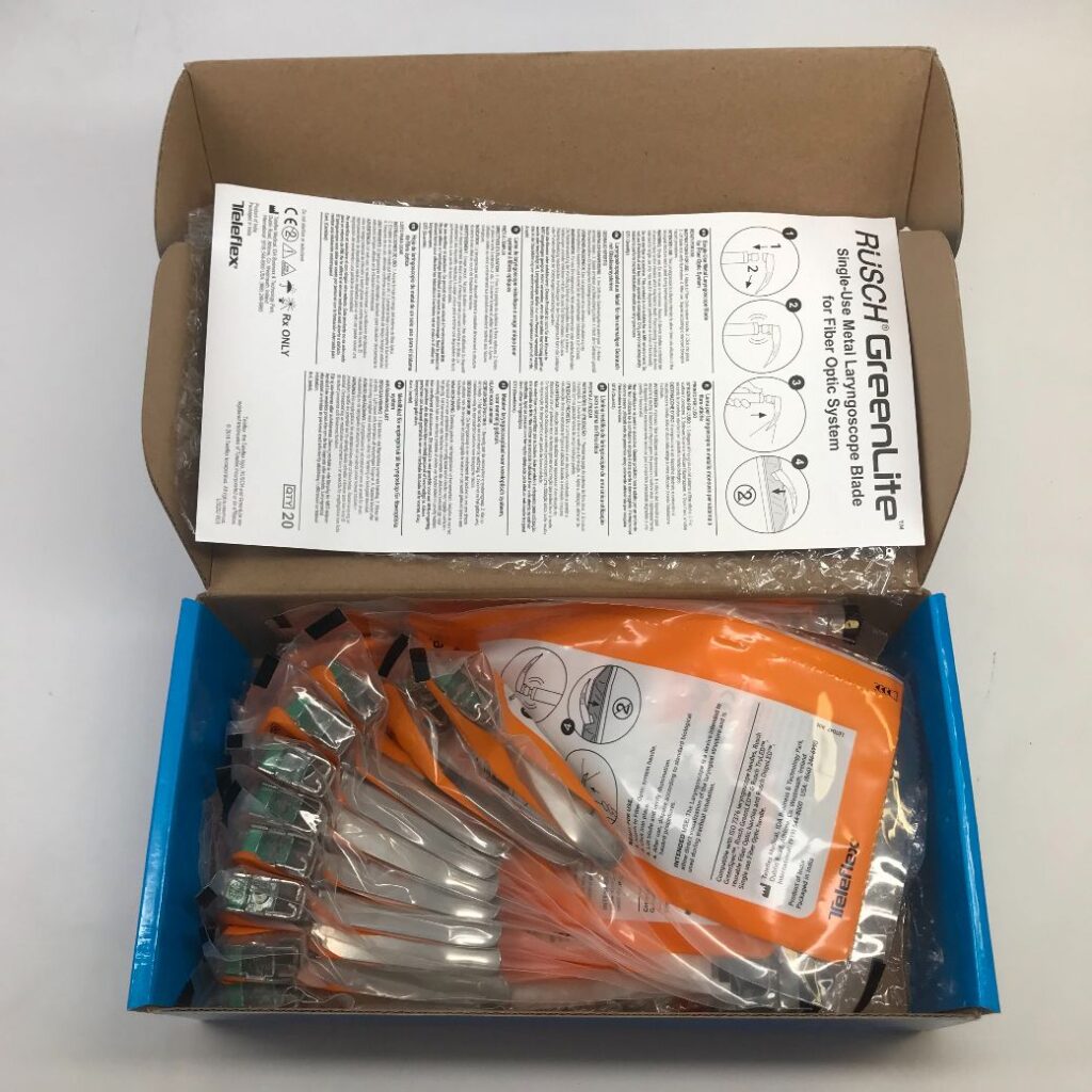 Teleflex 004550001 Rusch GreenLite Single Use Laryngoscope Blade For