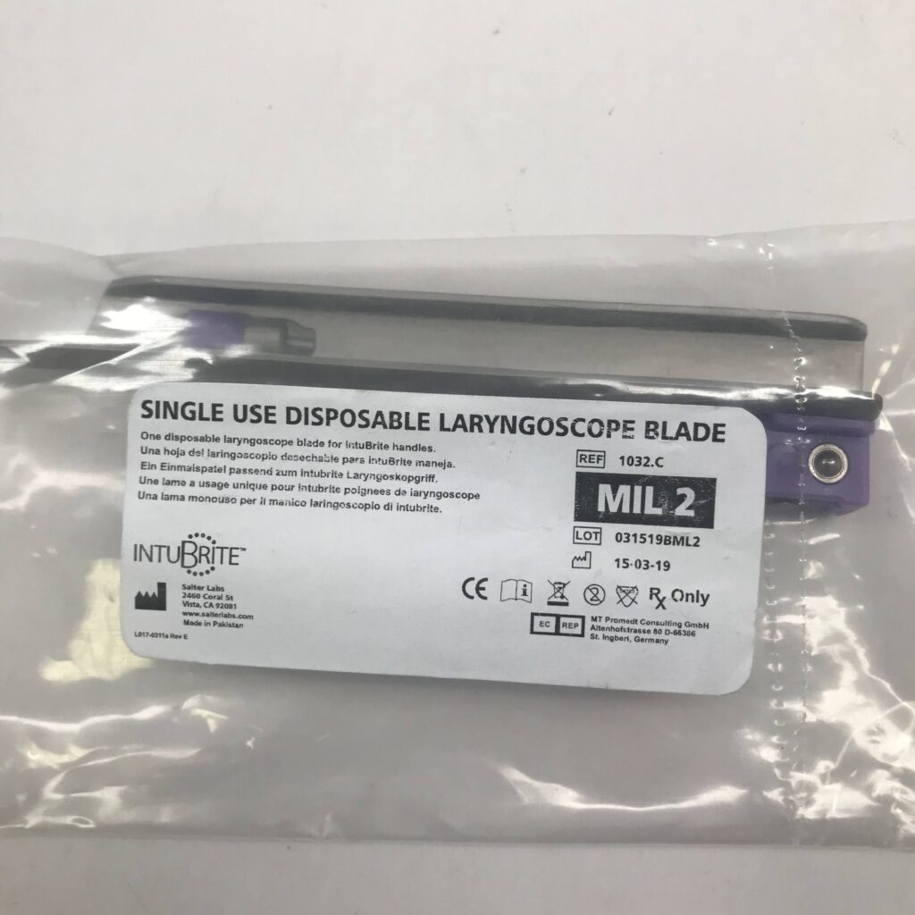 Salter Labs 1032.C IntuBrite Single Disposable Laryngoscope Blade MIL 2 GB TECH USA