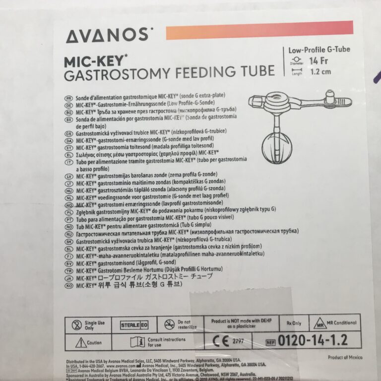 Avanos 0120141.2 MICKEY Gastrostomy Feeding Tube, Low Profile GTube