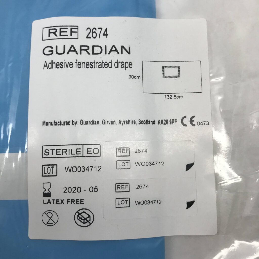 Guardian 2674 Adhesive Fenestrated Drape (90cm x 132 5cm) (X) GB TECH USA