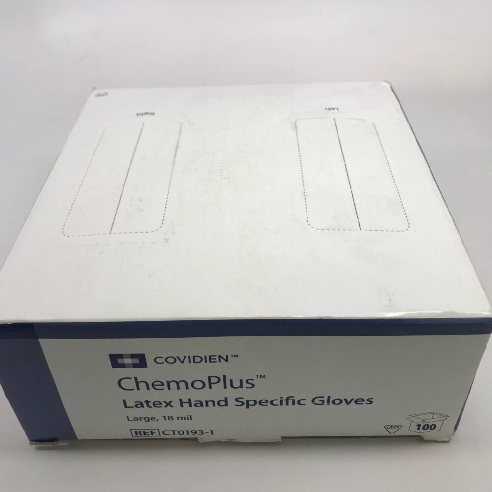 Covidien CT01931 ChemoPlus Latex Hand Specific Gloves, Large 18mil