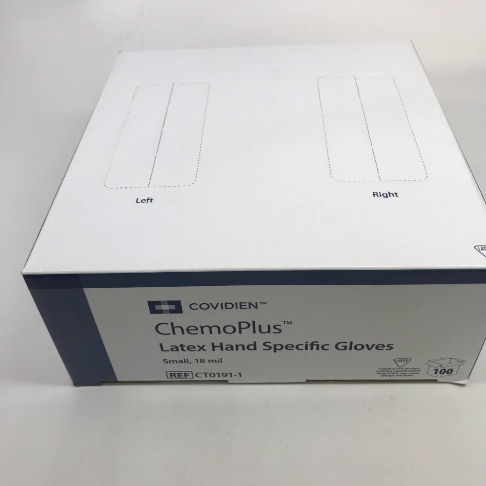 COVIDIEN CT01911 ChemoPlus Latex Hand Specific Gloves, Small 18 mil
