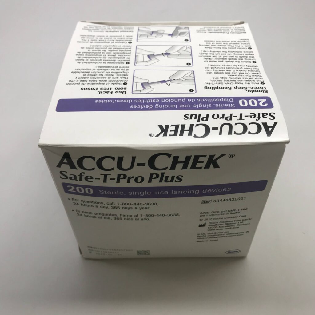 Roche 03448622001 AccuChek, SafeTPro Plus, Steril, SingleUse Lancing Devices (200\box) GB
