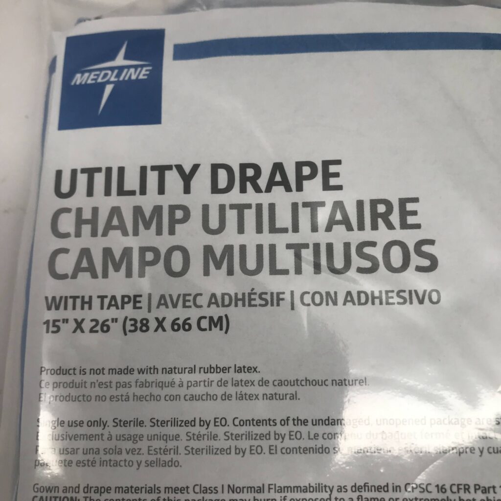 Medline DYNJP2406 Utility Drape w/Tape 15″ x 26″ (38 x 66cm) (4/Pack