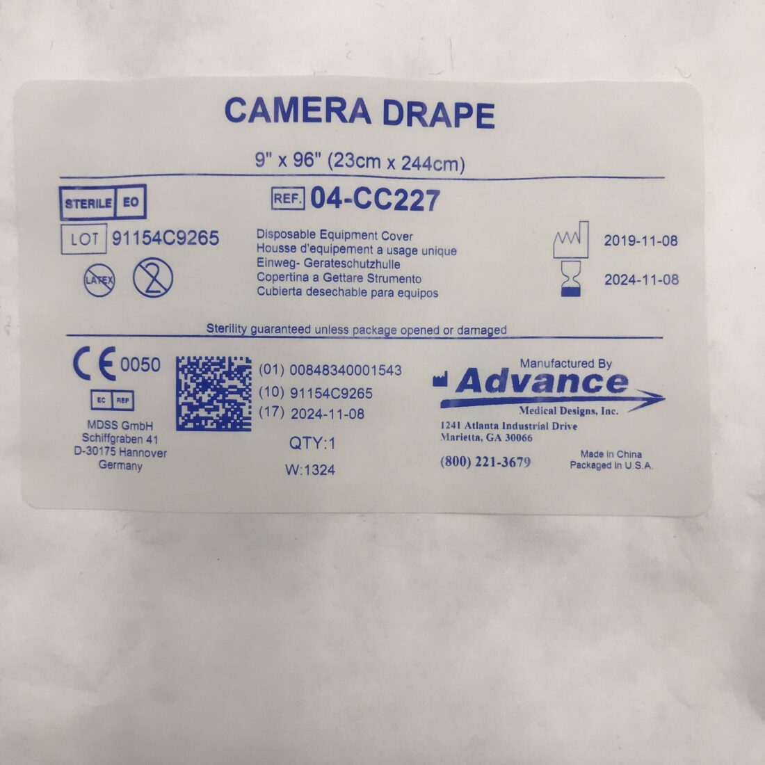 Advance 04CC227 Camera Drape 9″ x 96″ GB TECH USA
