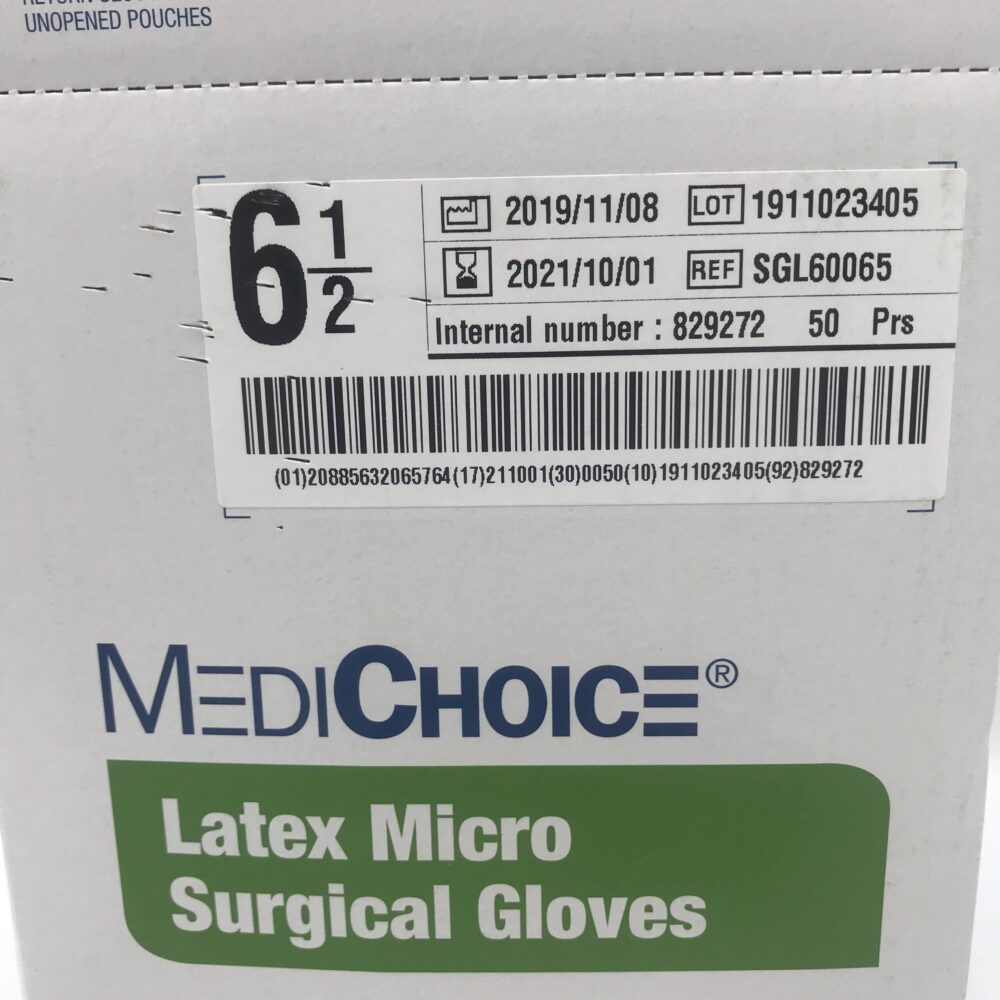 MediChoice SGL60065 Latex Micro Surgical Gloves 6.5 (50pairs/bx) (x