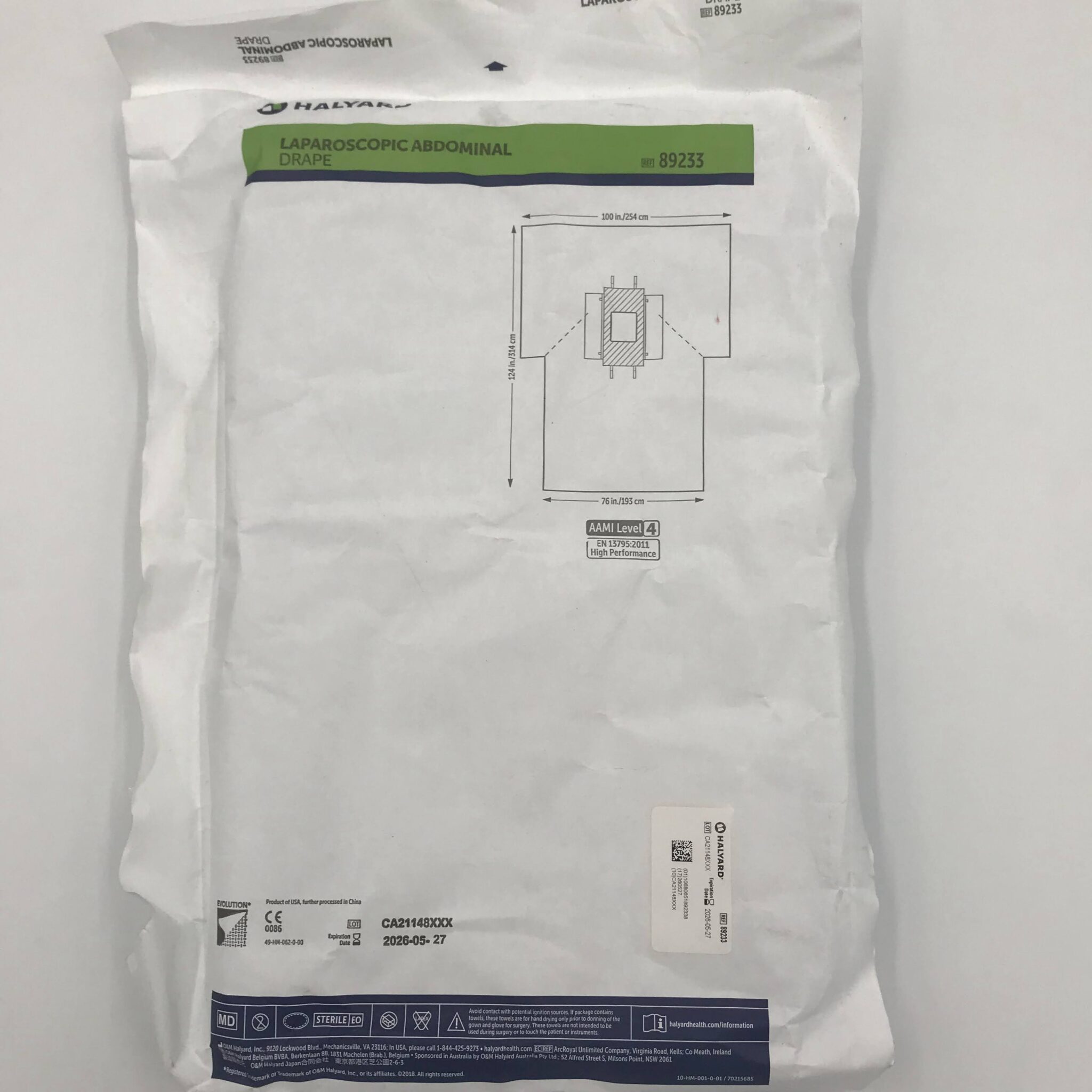 Halyard 89233 Laparoscopic Abdominal Drape GB TECH USA