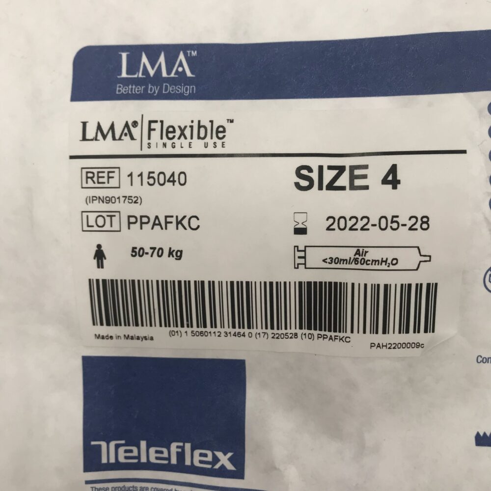 TeleFlex 115040 LMA, Flexible Laryngeal Mask Airway, S=4 (x) GB TECH USA
