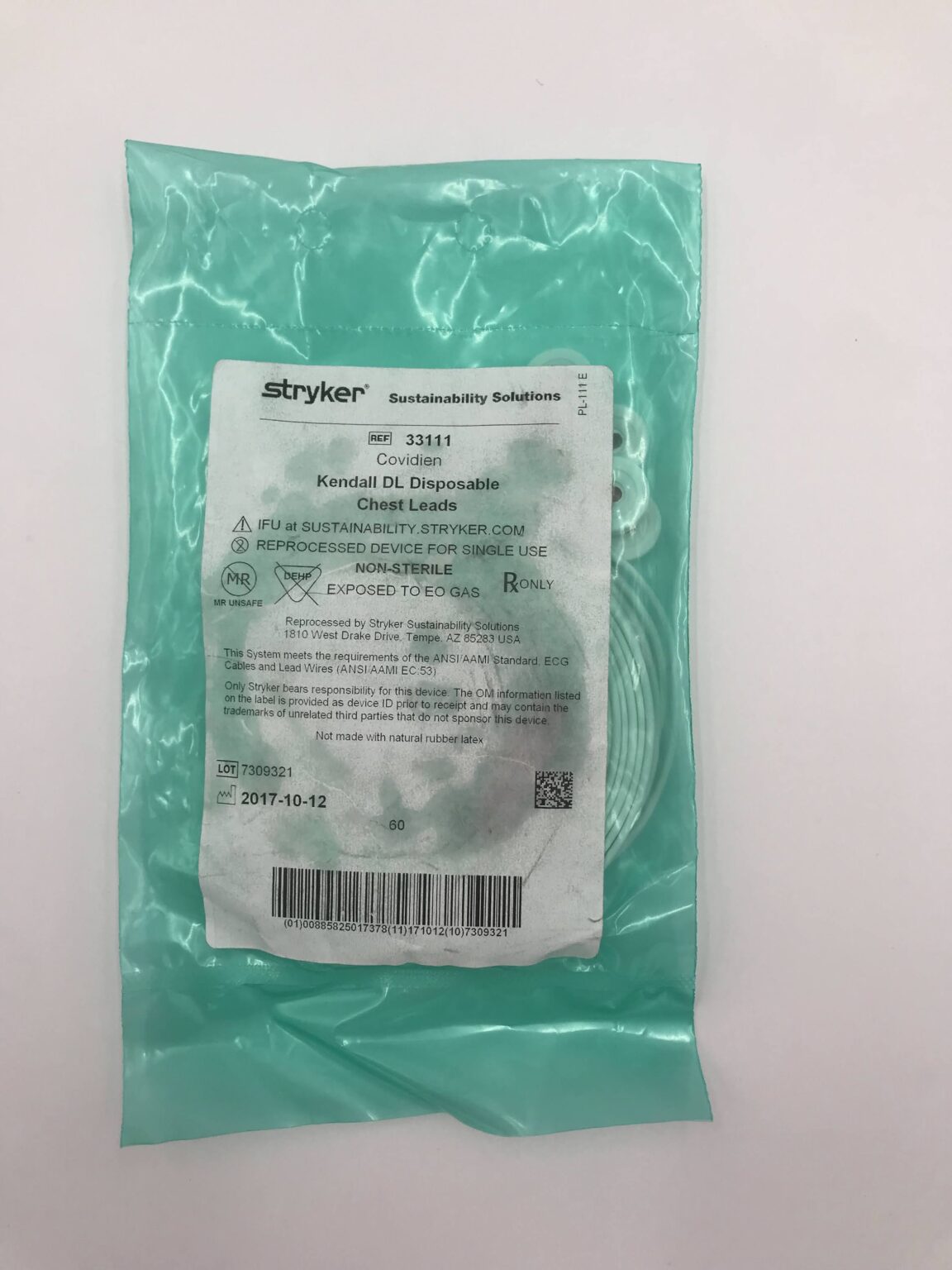 Covidien 33111 Kendall, DL Disposable Chest leads (Reprocessed by Stryker) GB TECH USA