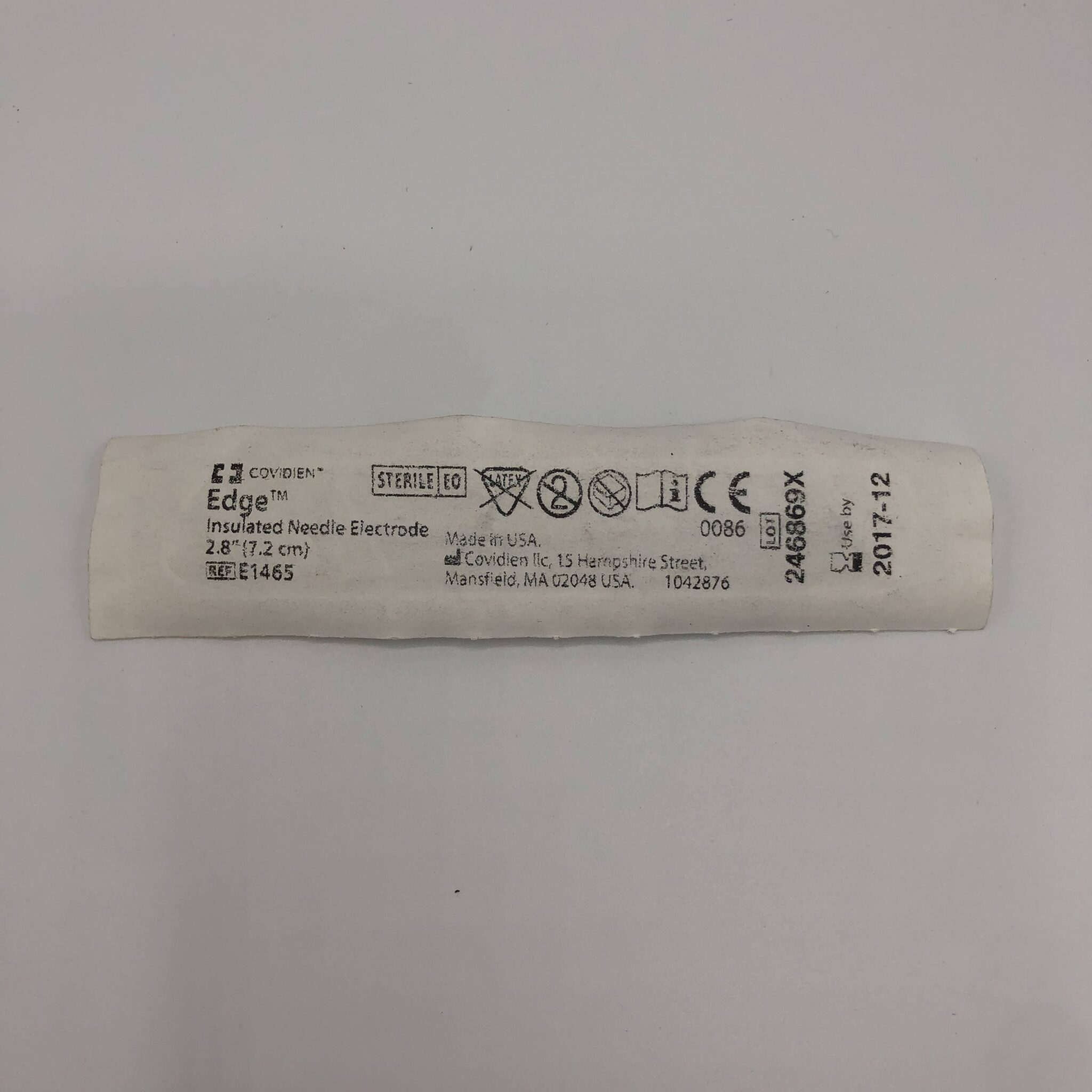 Covidien E1465 Edge Insulated Needle Electrode 2.8″ (7.2 cm) (X) GB