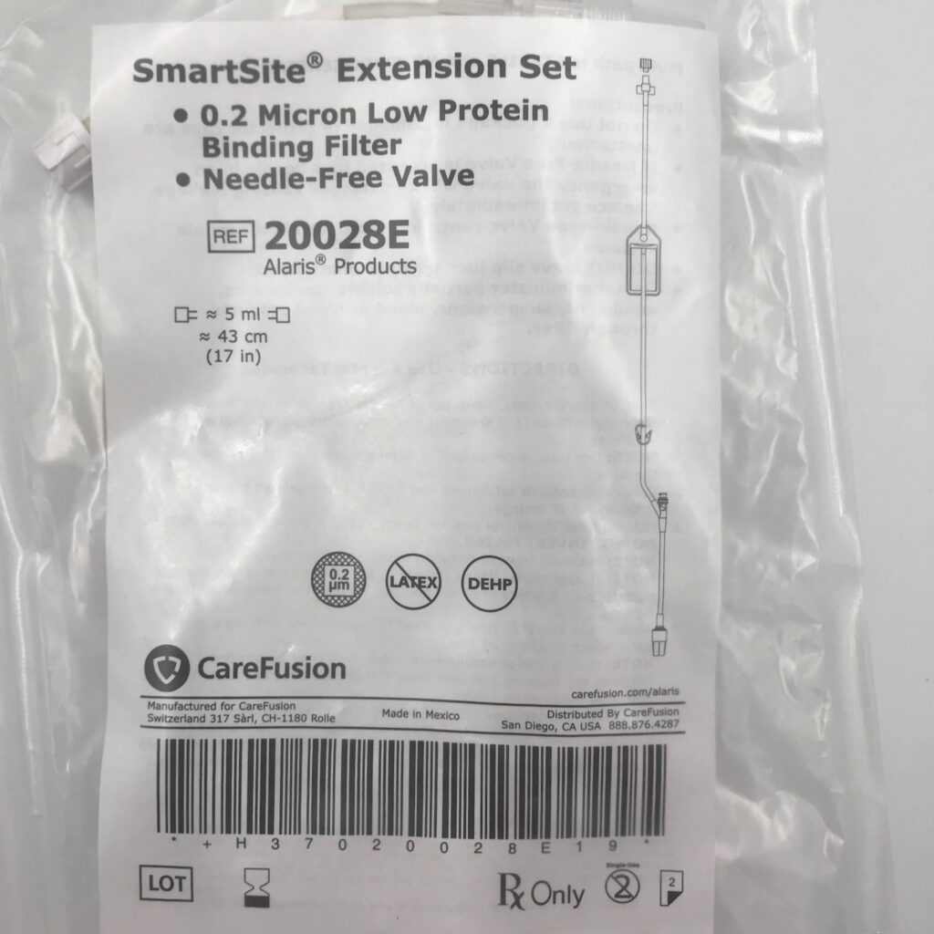 CareFusion 20028E Alaris, SmartSite Extension Set 0.2 Micron Low