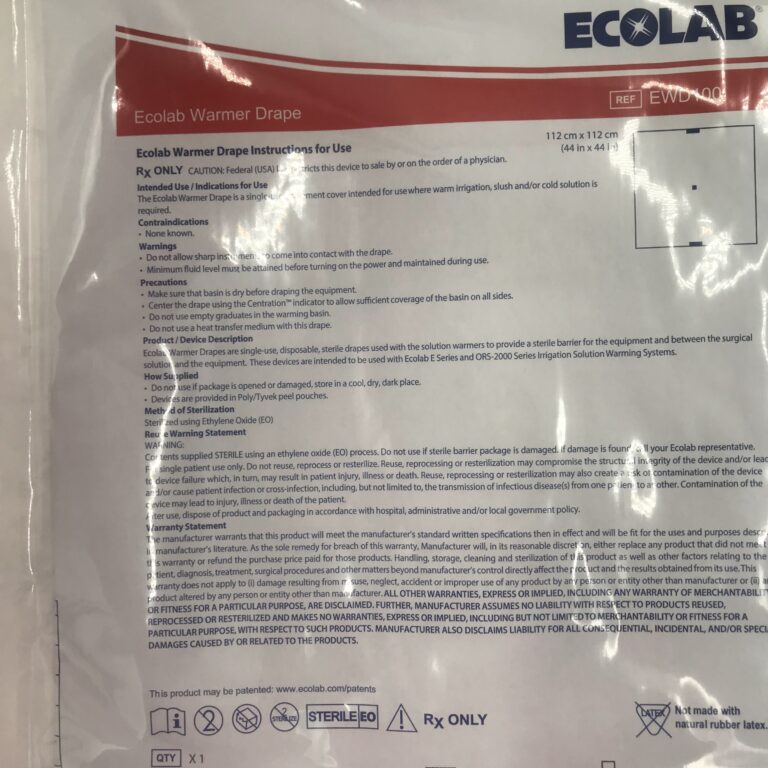 Microtek Medical EWD100 Ecolab Warmer Drape 112cm x 112cm GB TECH USA