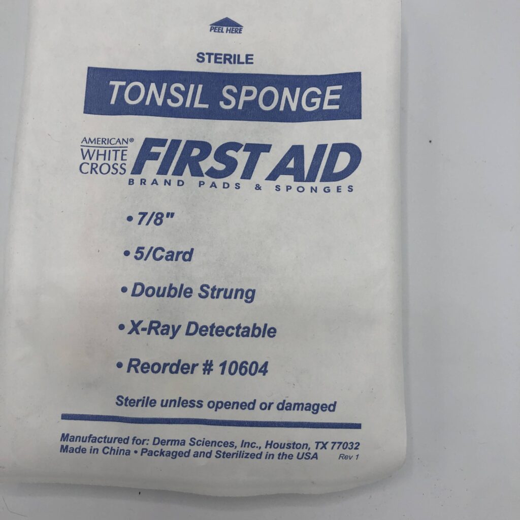 American White Cross 10604 First Aid, Tonsil Sponge, Brand Pads ...