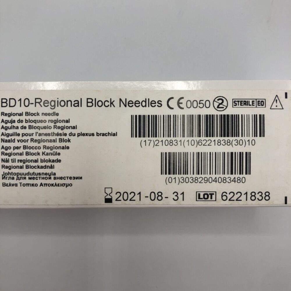 BD 408348 BD10Regional Block Needles (10/Box) (x) GB TECH USA