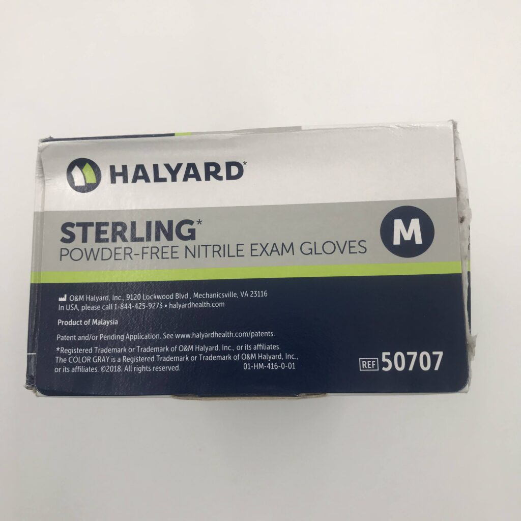 Halyard 50707 Sterling Powder Free Nitrile Exam Gloves, Medium GB