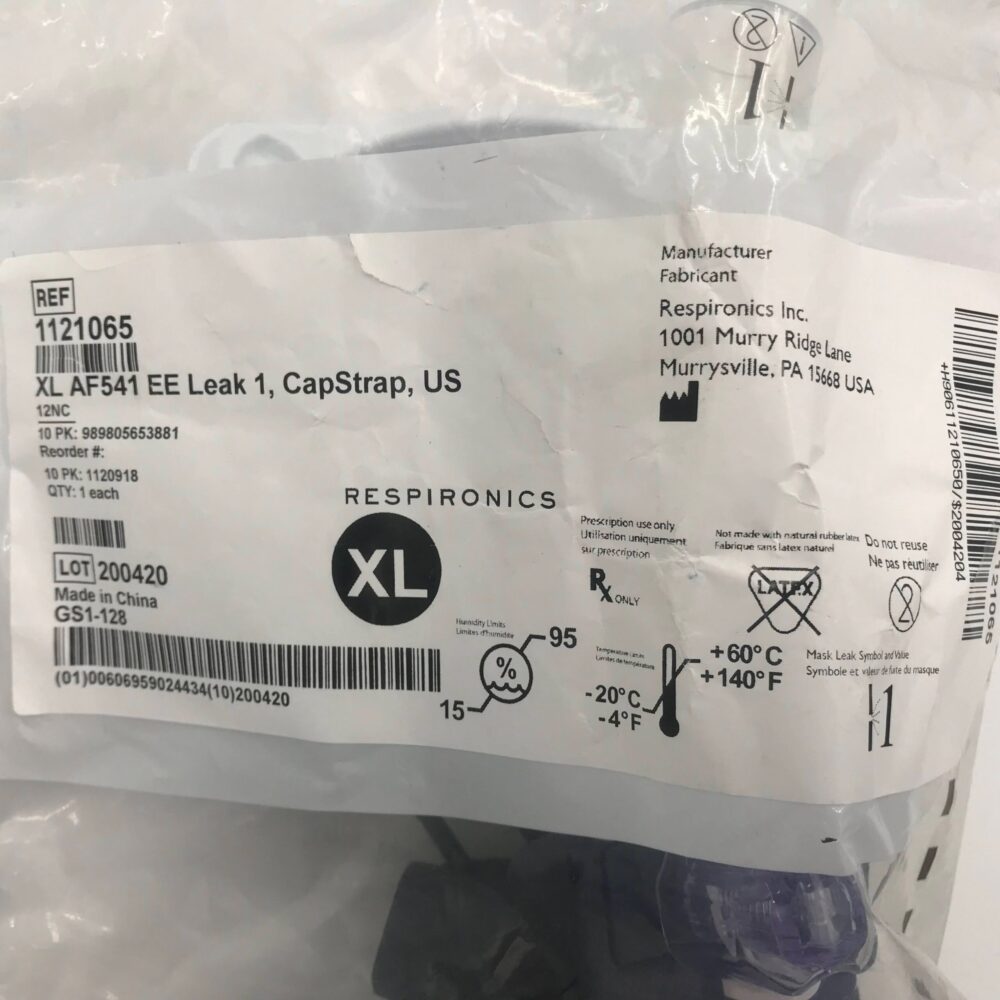 Respironics 1121065 XL. AF541 EE Leak 1, CapStrap, US - GB TECH USA