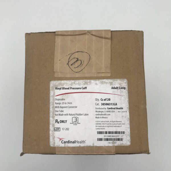 Cardinal Health 30506313LA Vinyl Blood Pressure Cuff, Adult Long 25 to