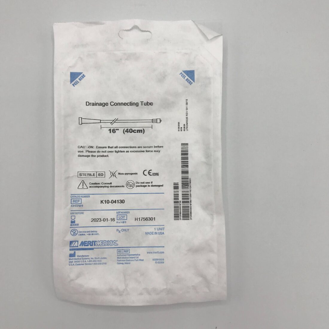 Merit Medical K1004130 Drainage Connecting Tube 16″ GB TECH USA