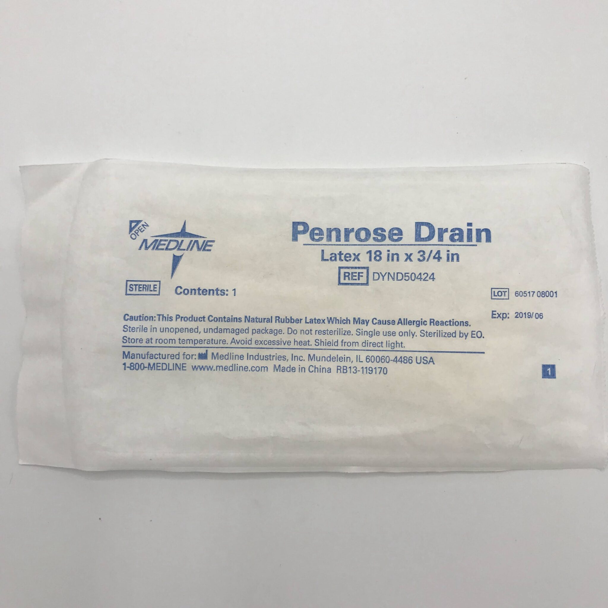 Medline DYND50424 Penrose Drain 18″ x 3/4″ (x) GB TECH USA