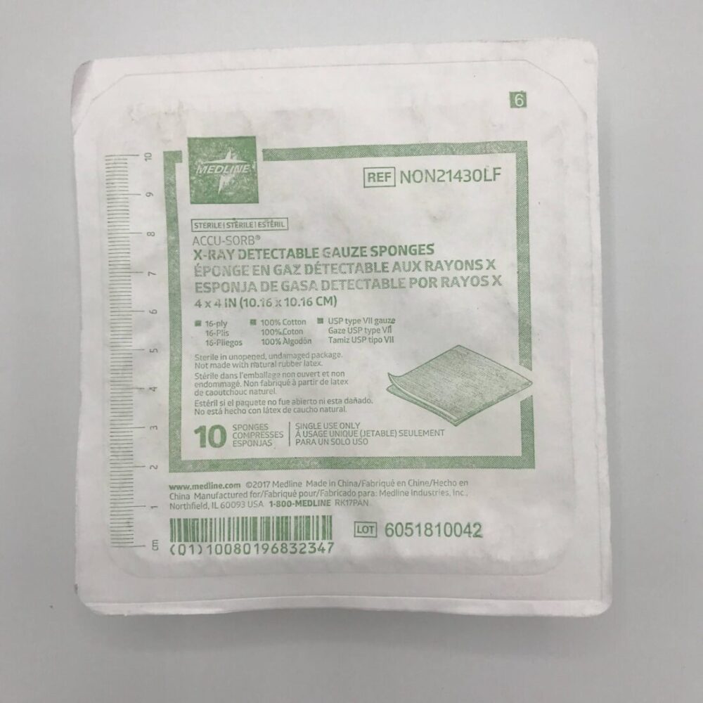 Medline NON21430LF AccuSorb, XRay Detectable Gauze Sponges GB TECH USA
