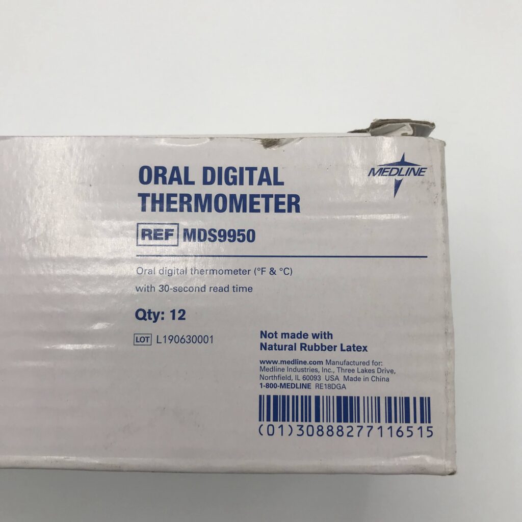 Medline MDS9950 Oral Digital Thermometer (12/box) GB TECH USA