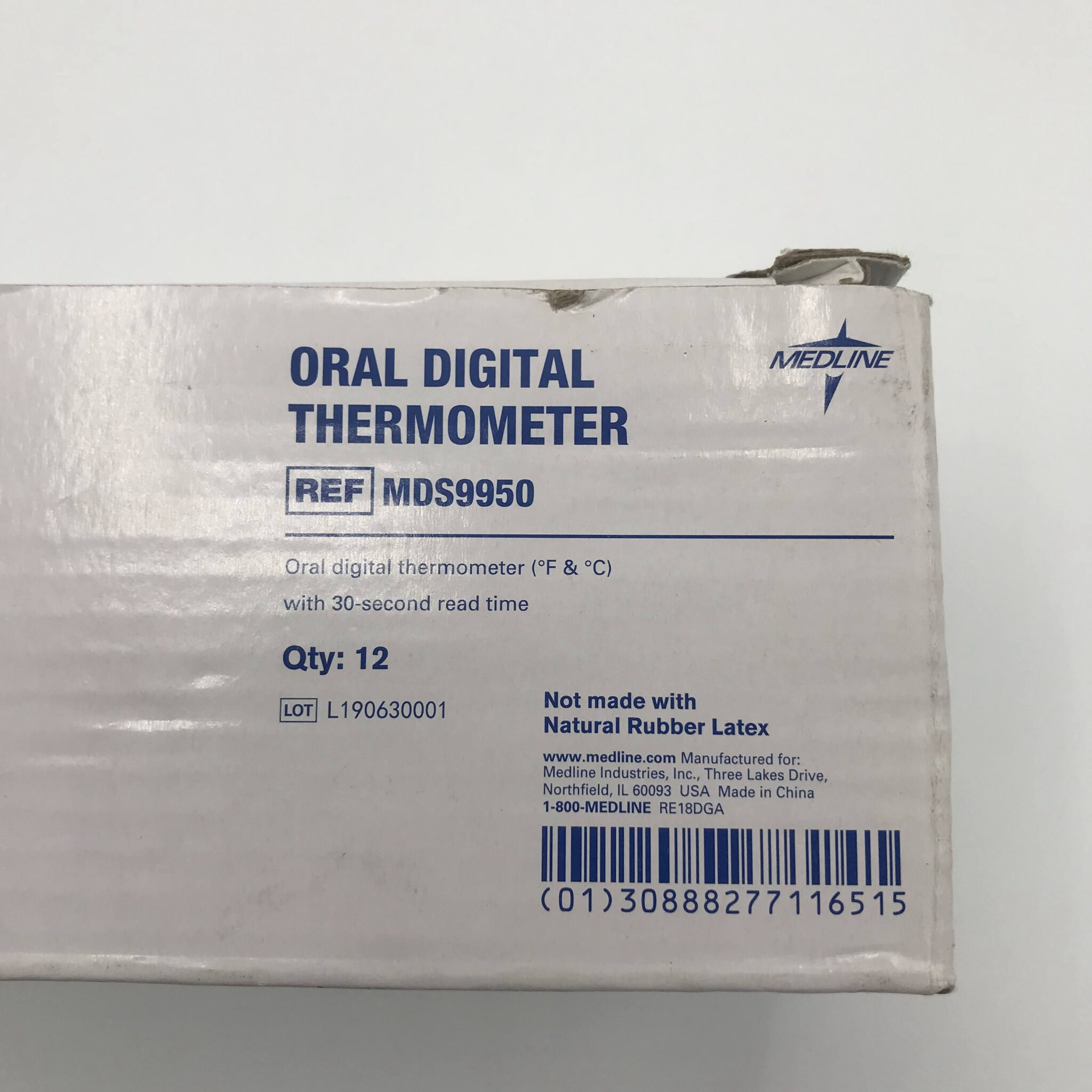 Medline MDS9950 Oral Digital Thermometer (12/box) GB TECH USA