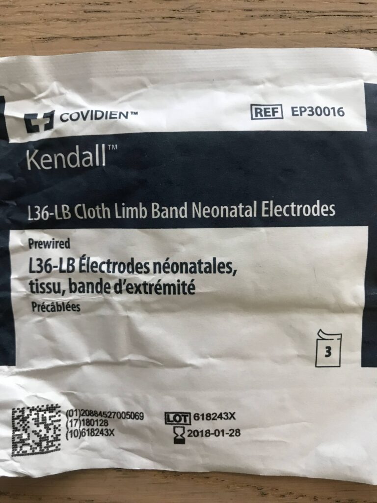COVIDIEN EP30016 Kendall L36LB Cloth Limb Band Neonatal Electrodes (3/Pkg)(X) GB TECH USA