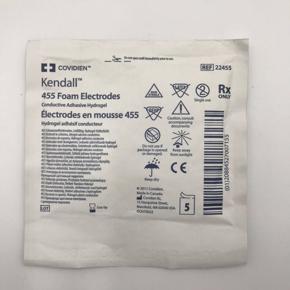 Covidien 22455 Kendall 455Foam Electrodes. Conductive Adhesive Hydrogel ...