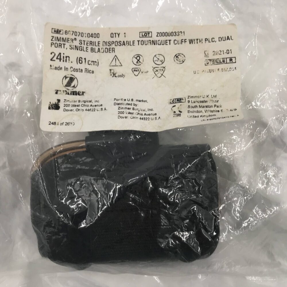 Zimmer 60707010400 Sterile Disposable Tourniquet Cuff w/ PLC, Dual Port