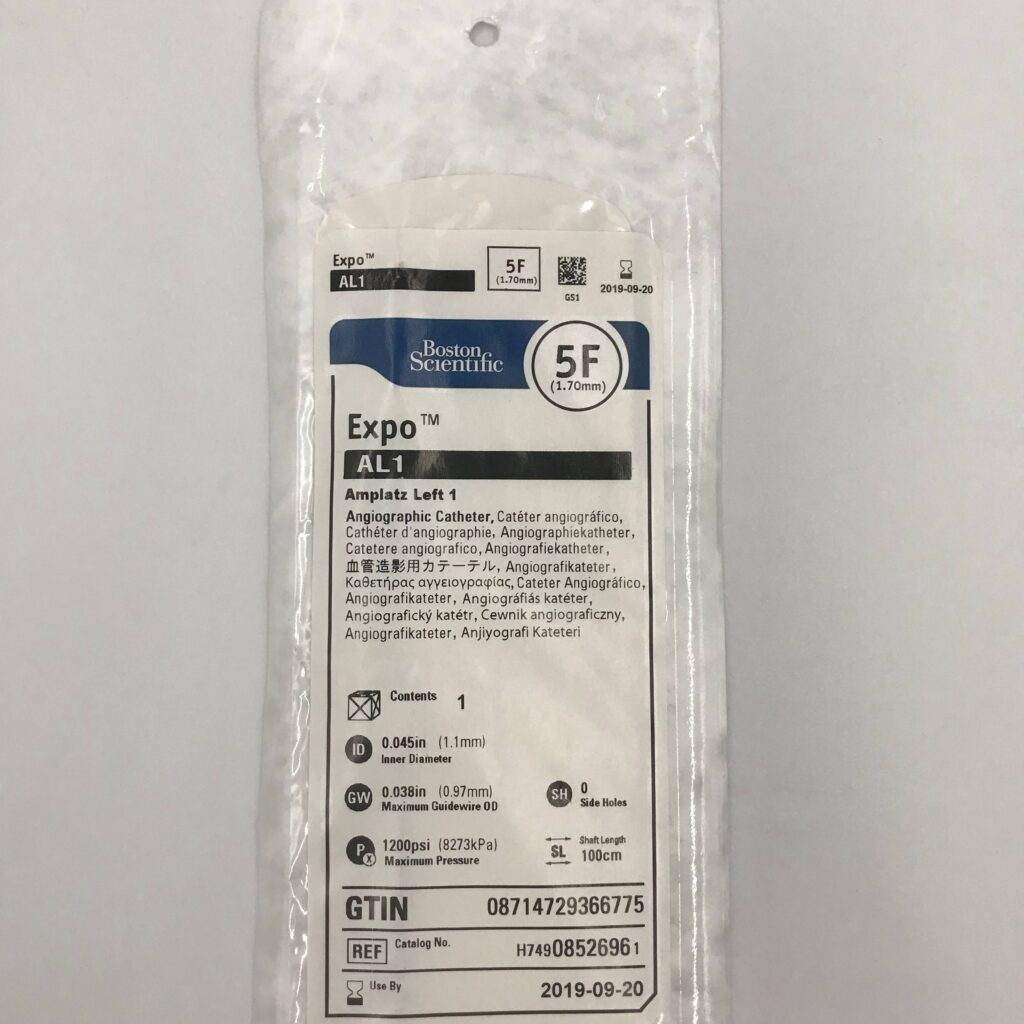 Boston Scientific 0852696 Expo Amplatz Left 1, Angiographic Catheter