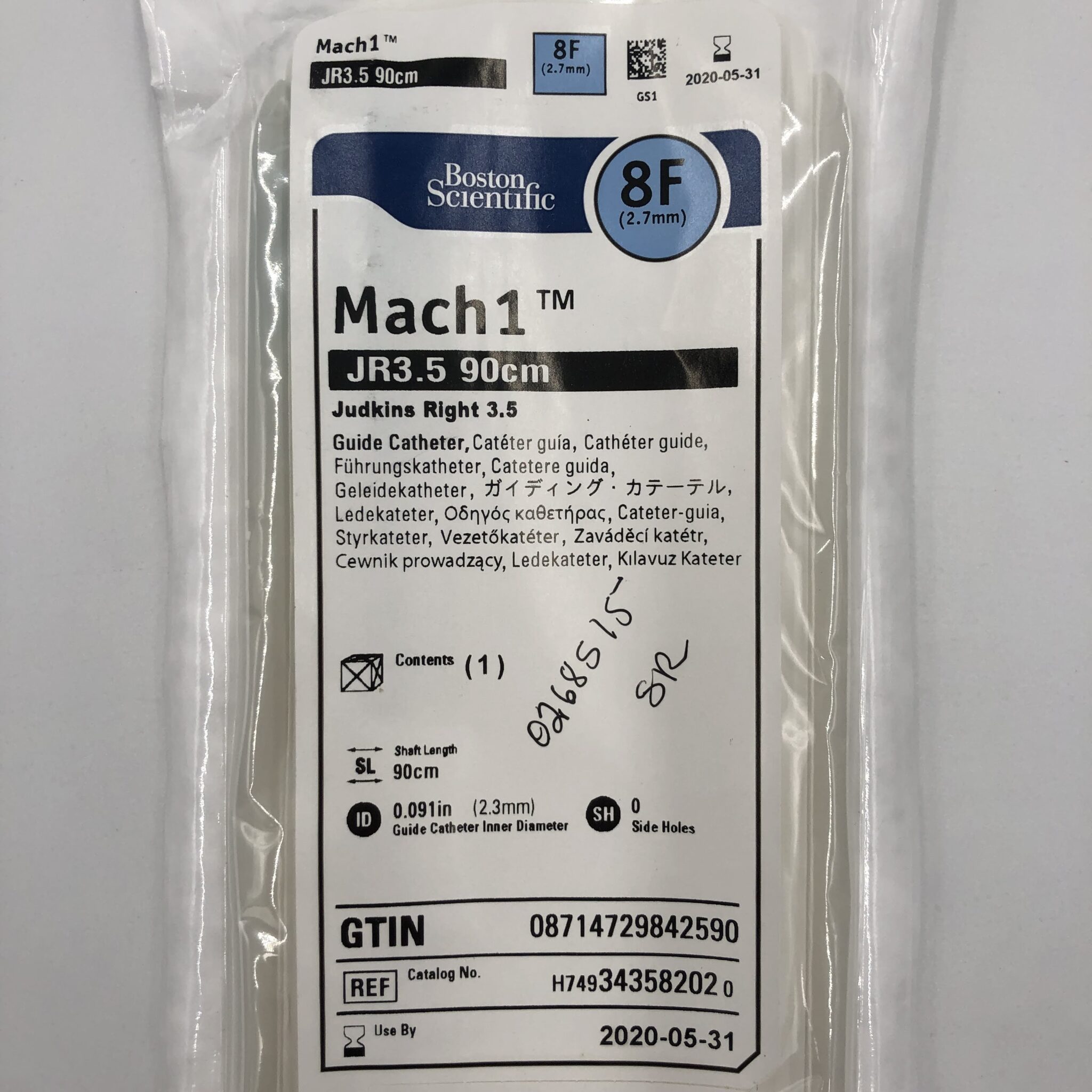 Boston Scientific 34358202 Mach1 JR3.5 90cm Judkins Right Guide