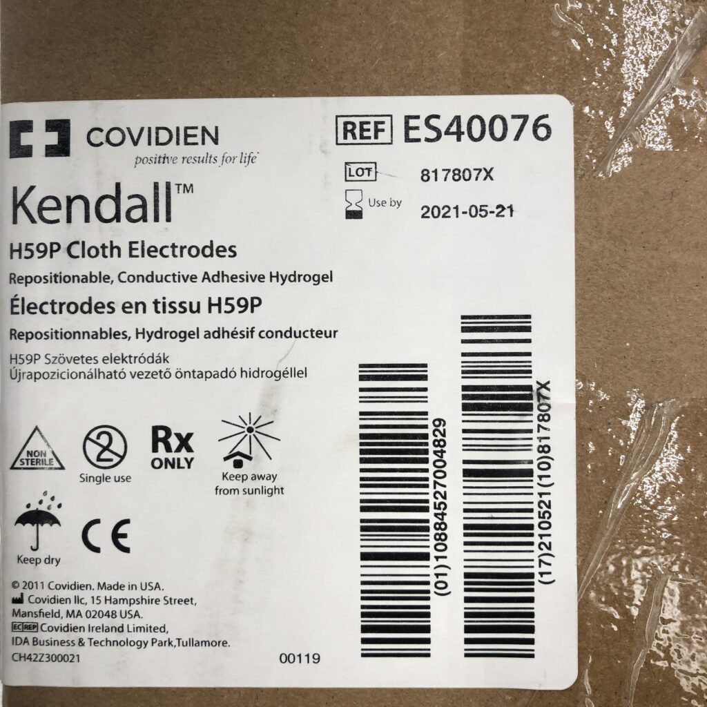 Covidien ES40076 Kendall H59P Cloth Electrodes (450/Case) GB TECH USA