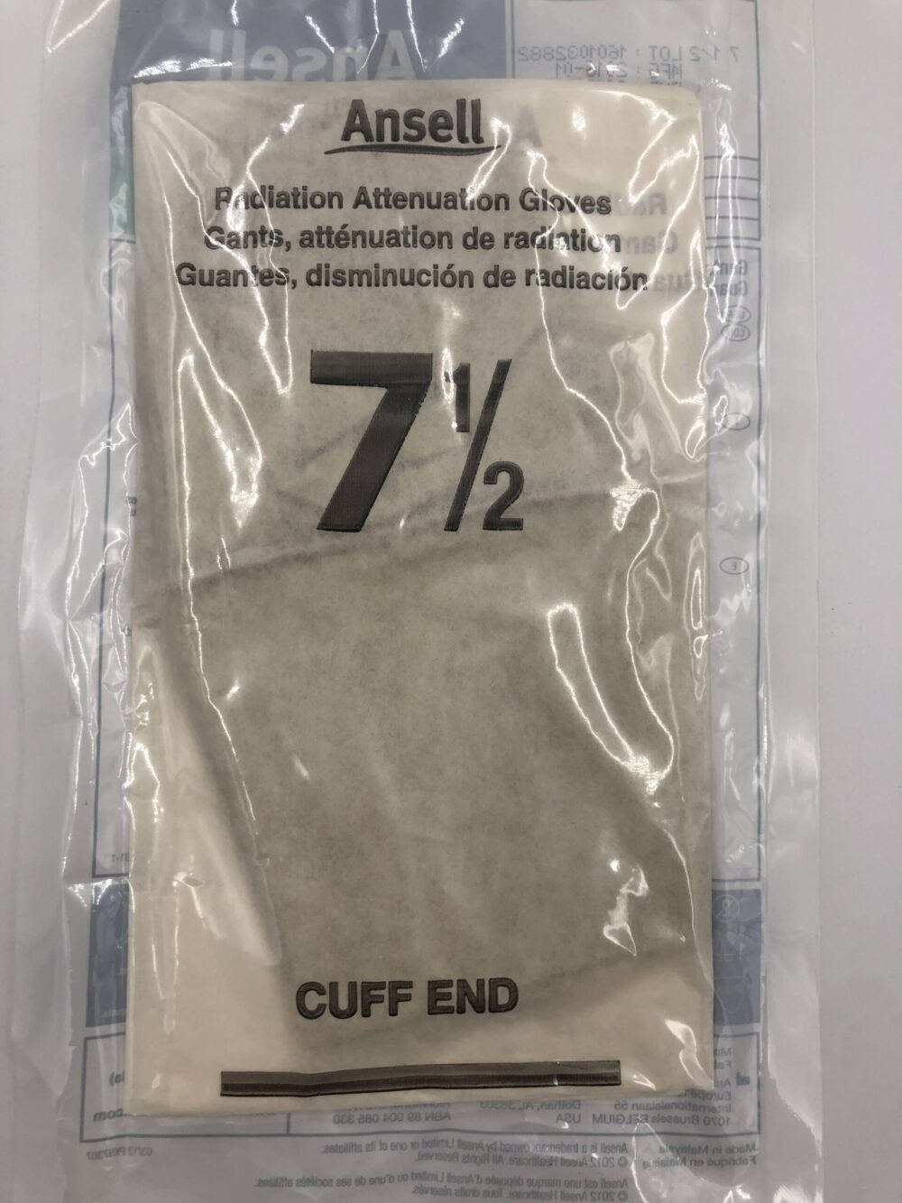 ANSELL 20873075 Radiation Attenuation Gloves Size 7.5 (X) GB TECH USA