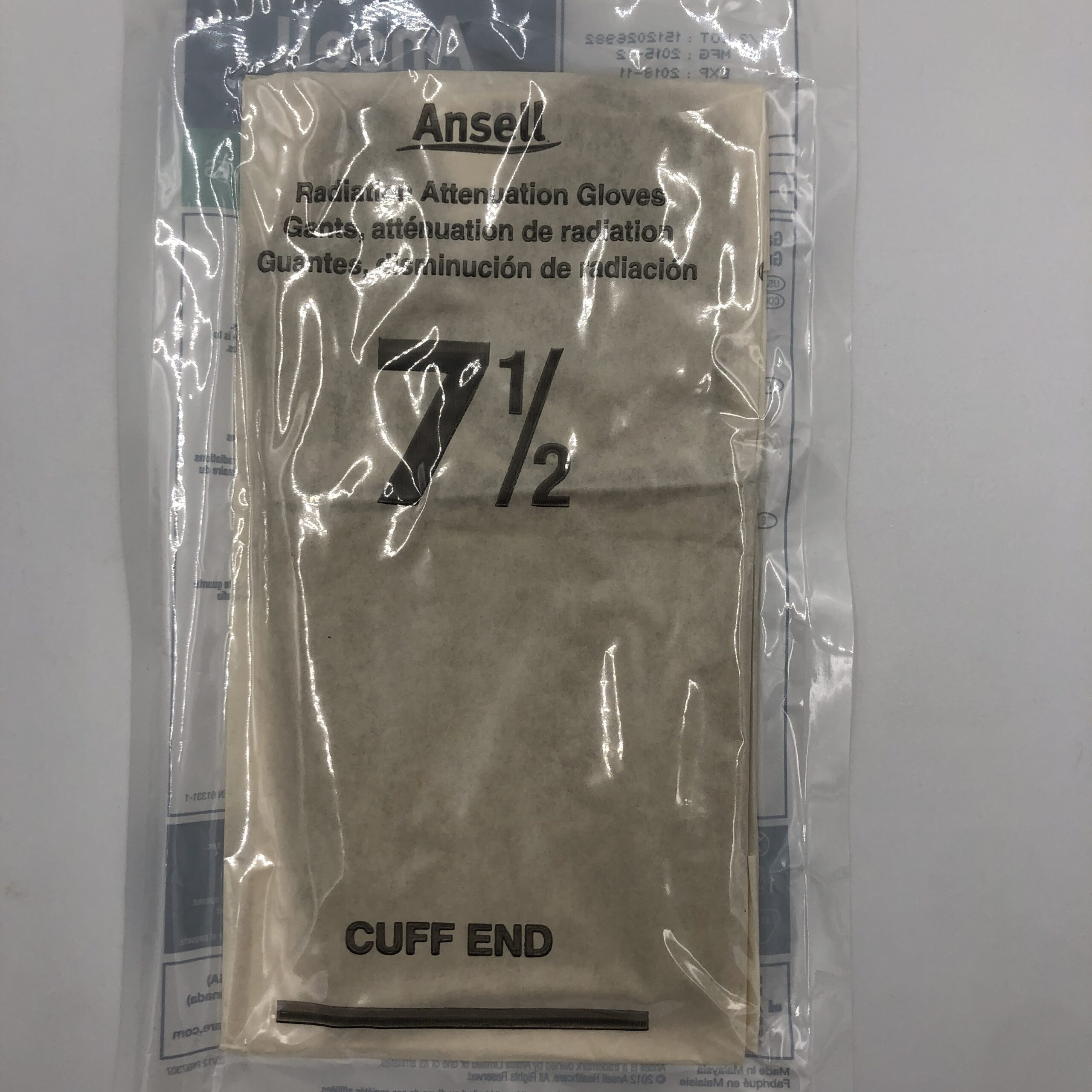 ANSELL 4372 Radiation Attenuation Gloves Size 7.5 (X) GB TECH USA