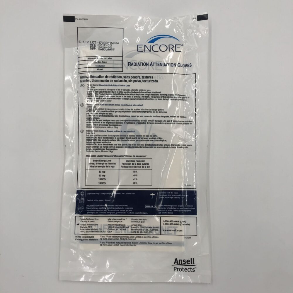 ANSELL 20873065 Encore Radiation Attenuation Gloves Size 6.5 (X) GB